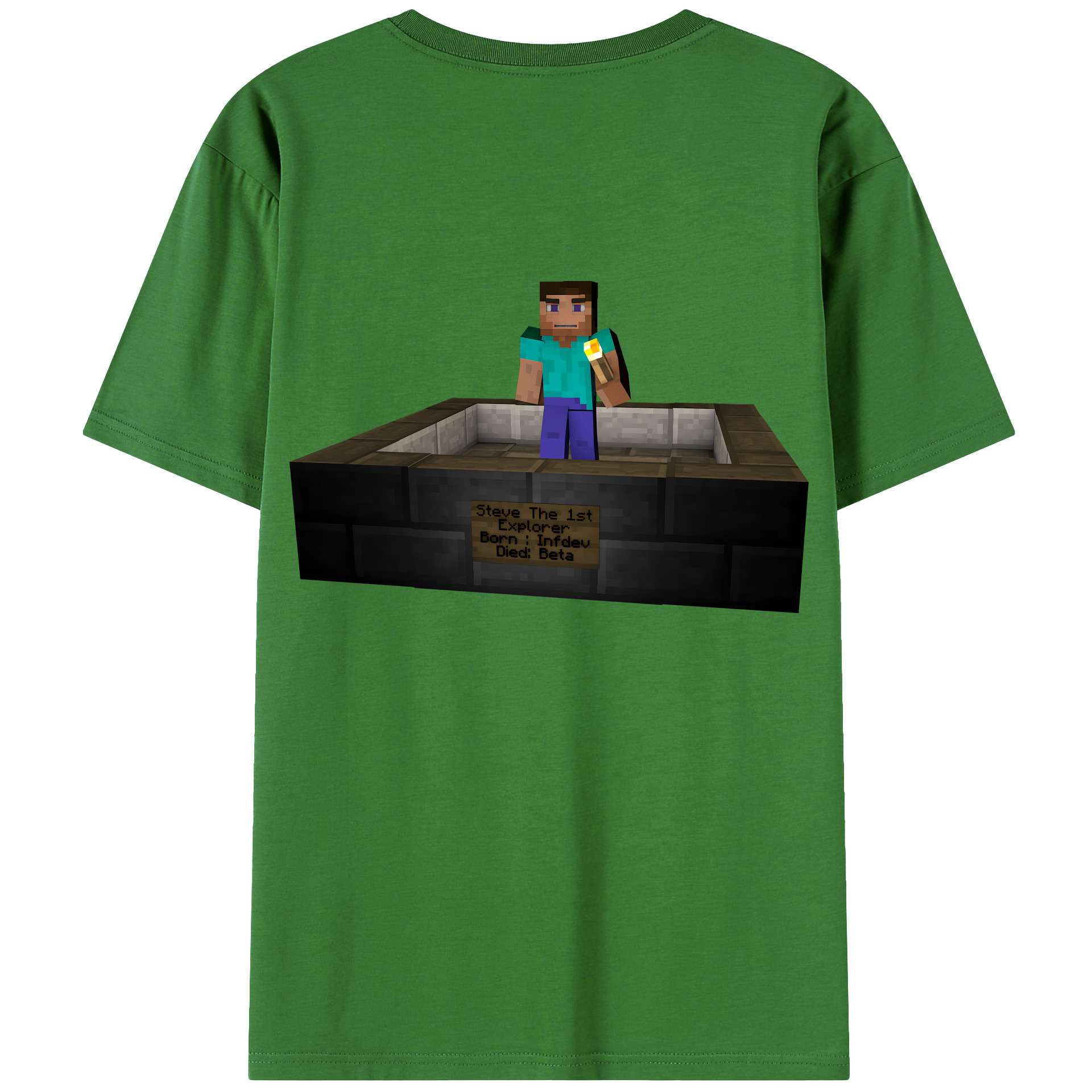 （画像用） マインクラフト ブロックの世界 Minecraft MC Block world レディース半袖Tシャツ(バックプリント)